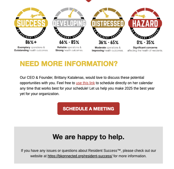 Resident Success™ Email Section